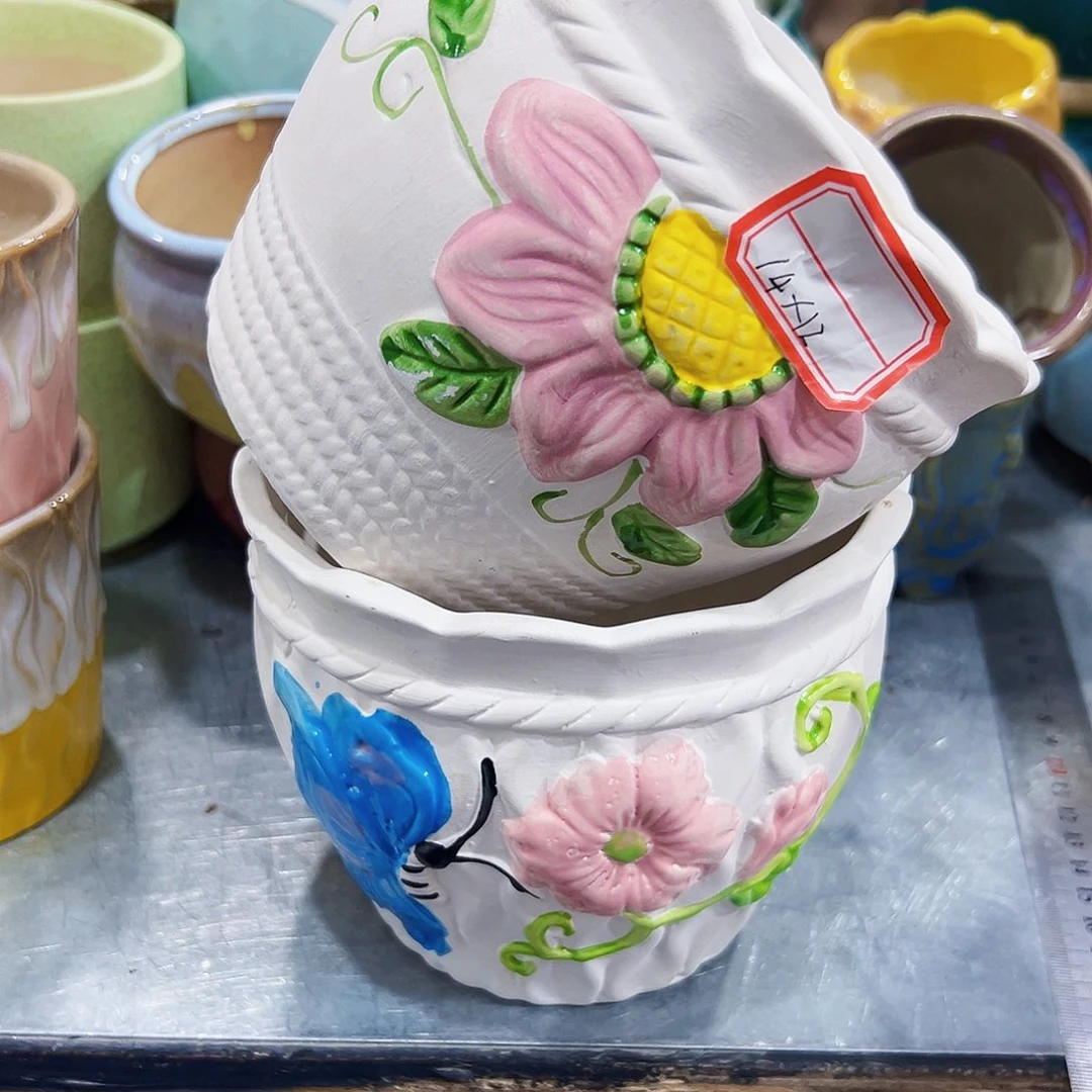 外贸尾单陶瓷花盆凑单10米包邮