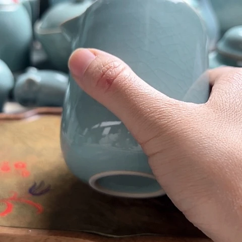 汝瓷开片公道杯瑕福利