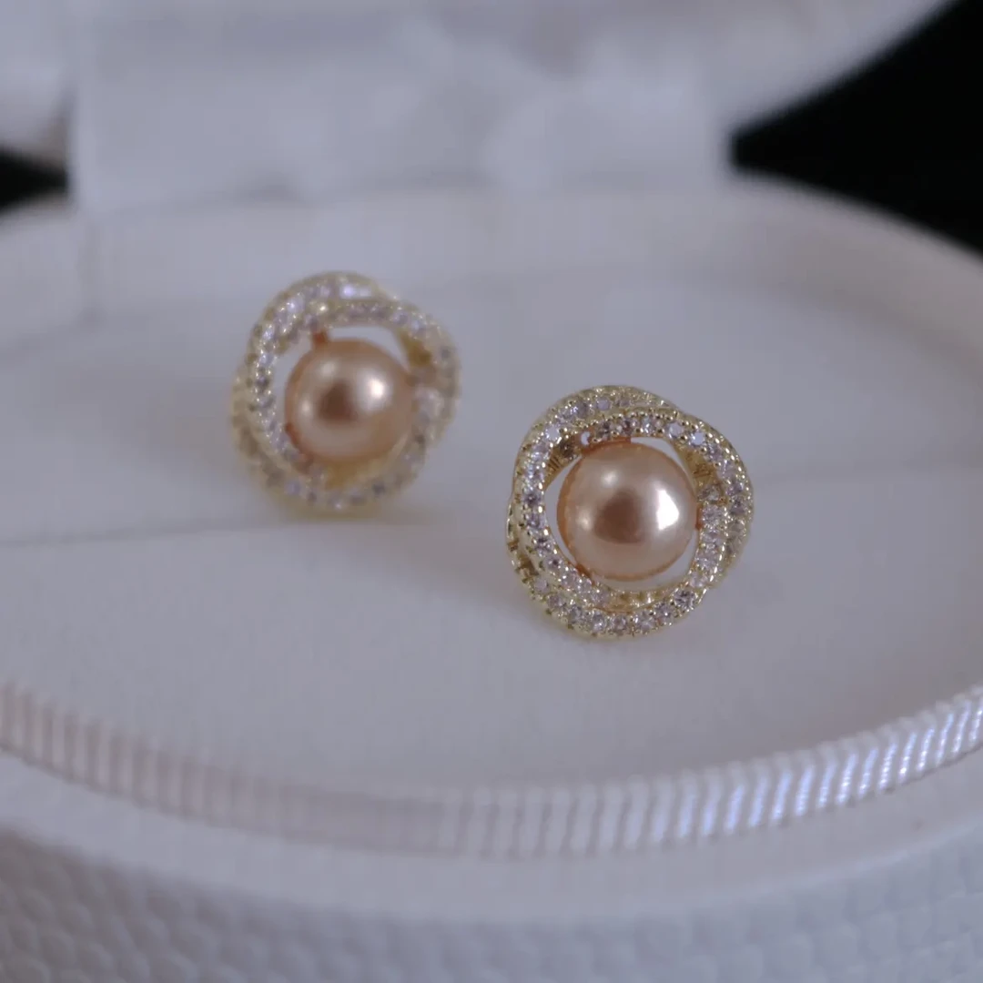 【三生三世】9-10mm淡水珍珠轻奢百搭耳钉气质出彩耳环DEH00614