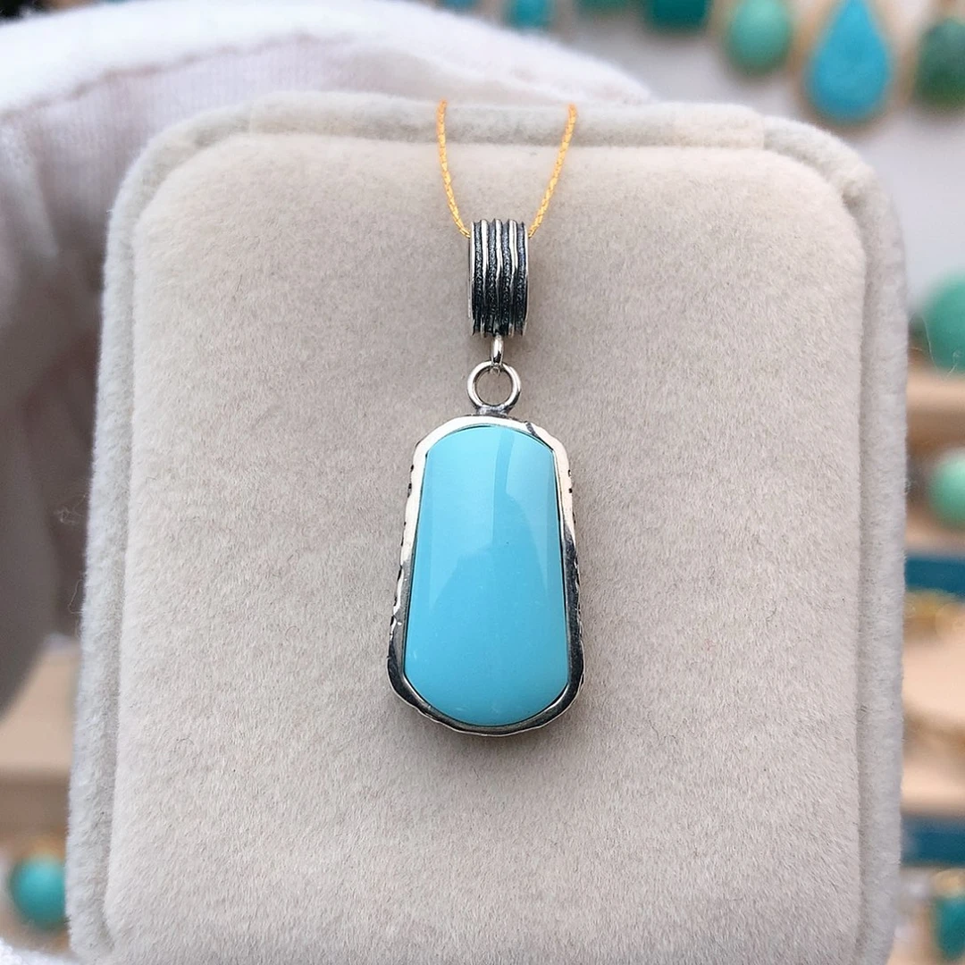 绿松石珠宝奇石银S925镶嵌