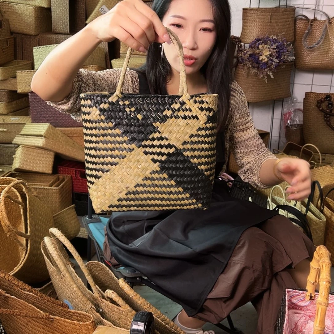 编织带草编包/草编收纳盒微瑕疵
