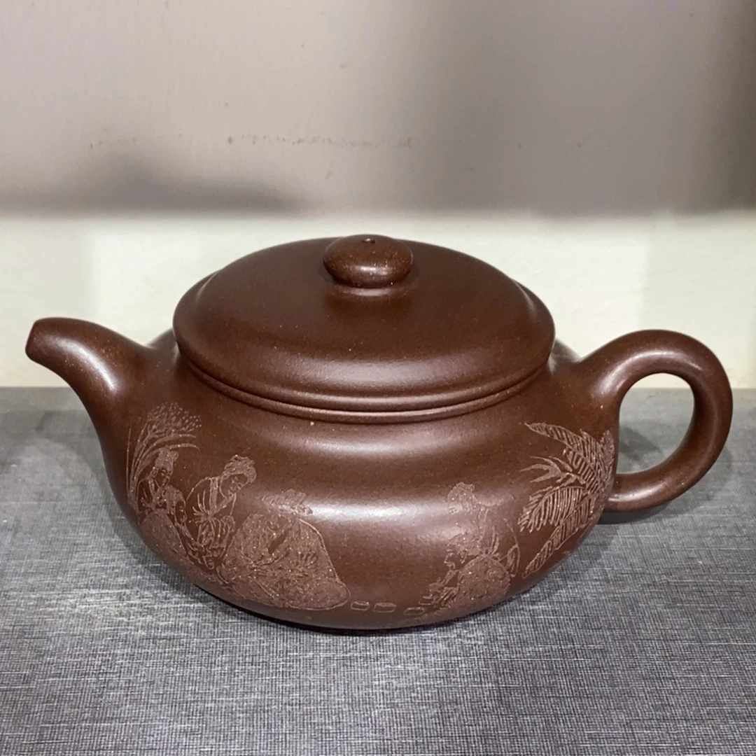 紫砂茶壶白13 仿古