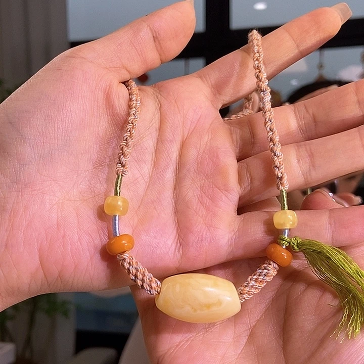 琥珀颈饰未镶嵌蜜蜡项链