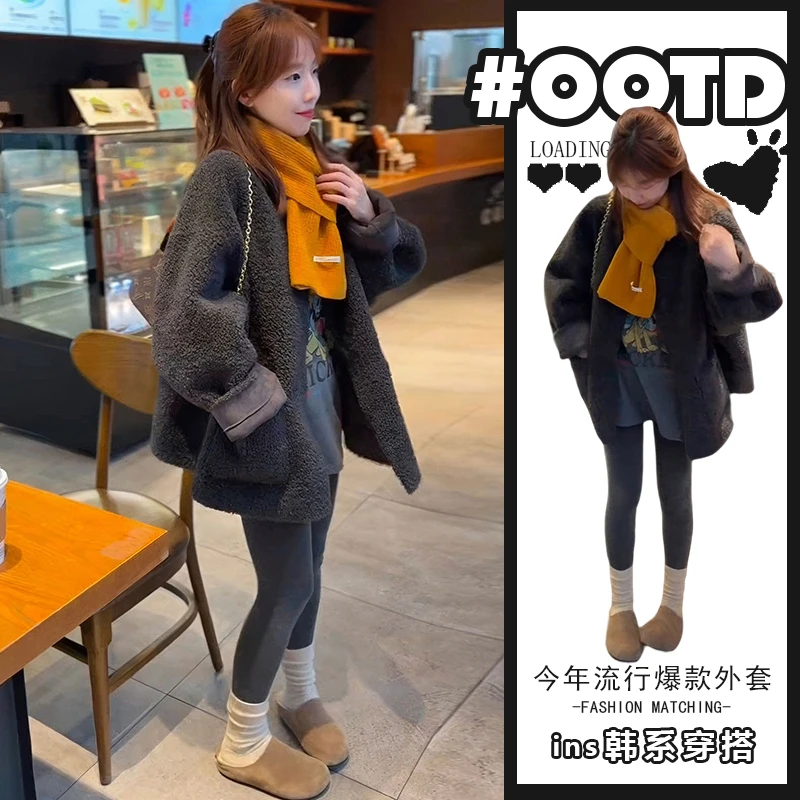 复古气质慵懒老钱风外套女2025秋冬季新款宽松显瘦休闲中长款上衣