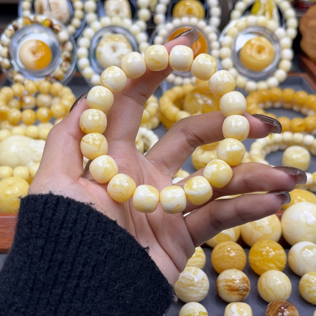 琥珀未镶嵌手串12+