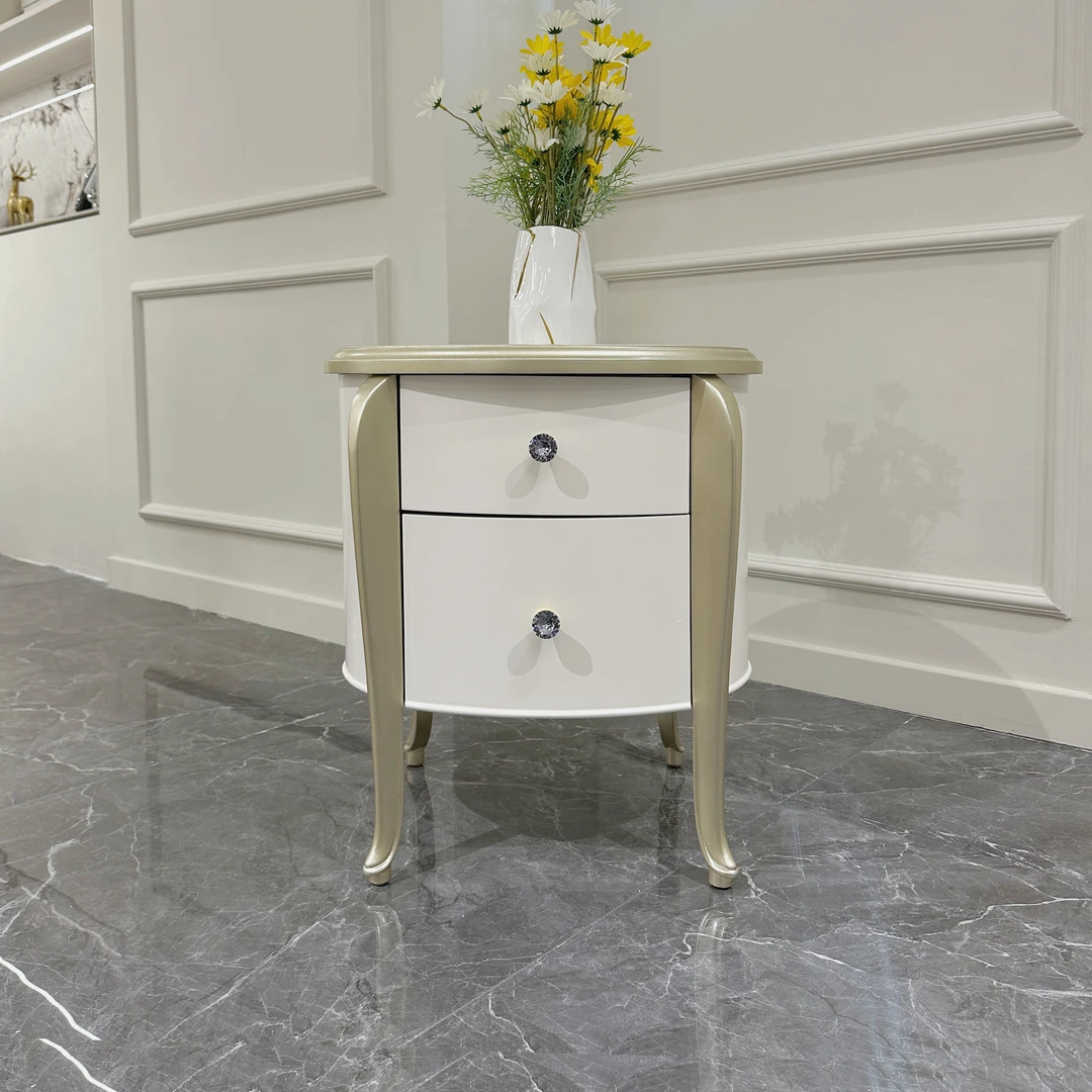 美式轻奢家用储物柜收纳柜现代奢华床边柜烤漆简约卧室床头柜802