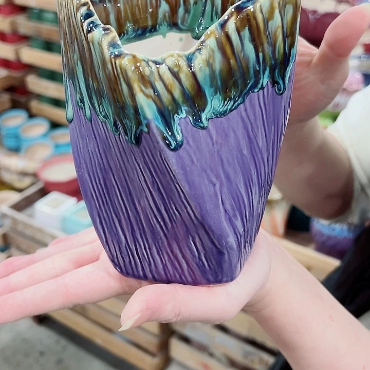 有孔，凑单福利满10元发货陶瓷多肉花盆！