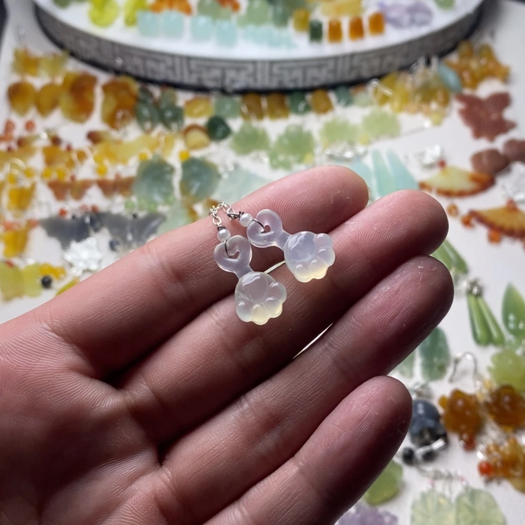 蛇纹石玉合金耳饰/颈饰