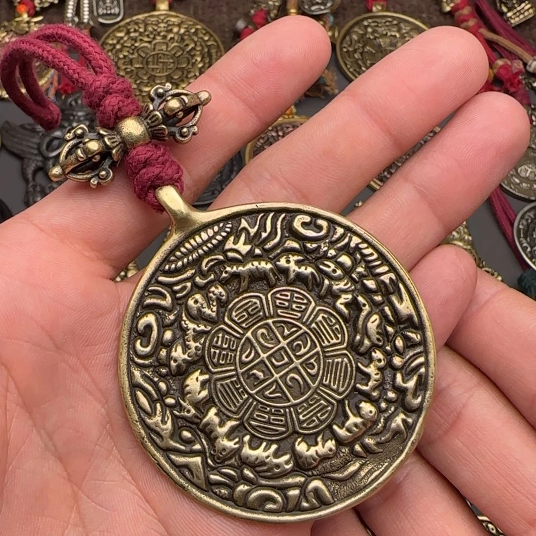 老铜九宫牌吊坠喜欢的来