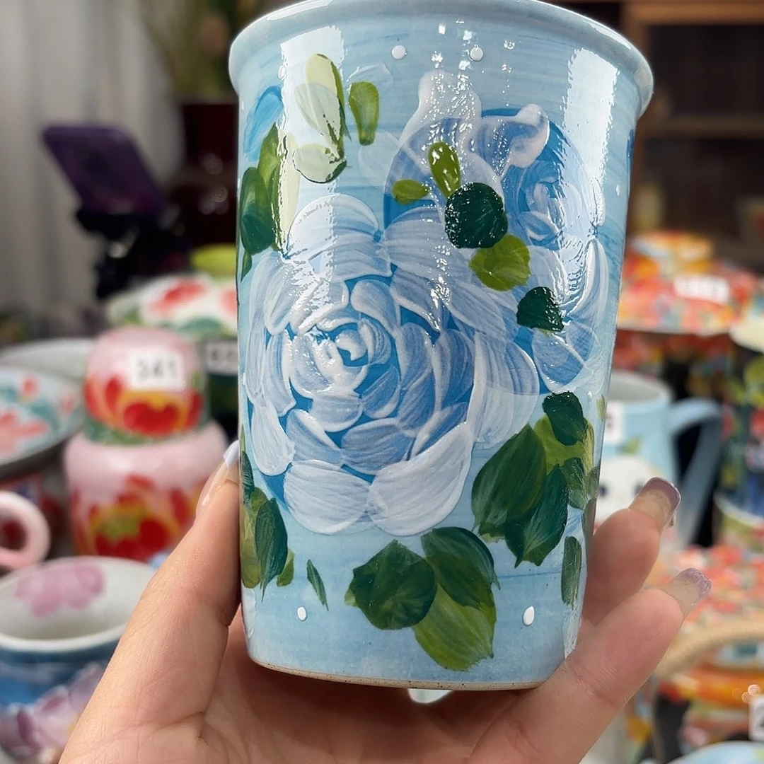 瓷片景德镇手绘高温釉下彩陶瓷茶具