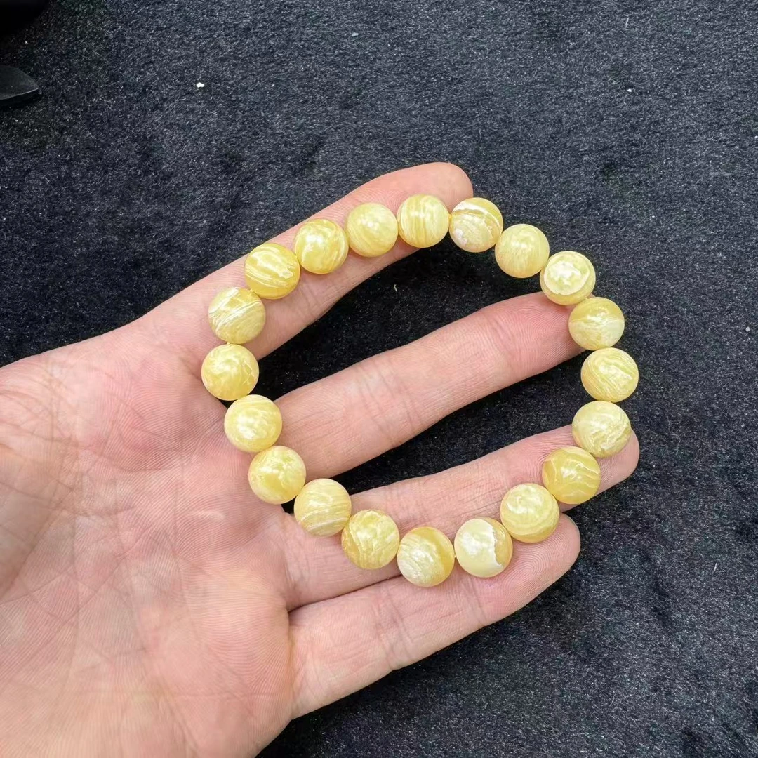 非金属羽毛手链 黄色精品圆手串卡10mm J152—多样性发