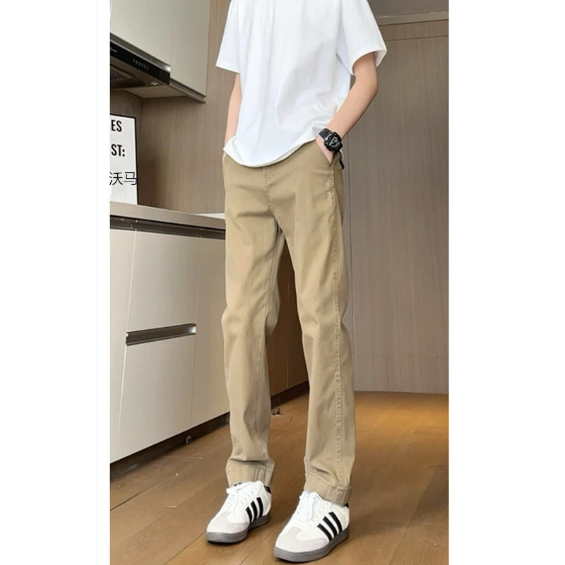 水洗磨毛直筒工装裤男款春秋冬季潮牌痞帅美式显瘦宽松伐木休闲裤