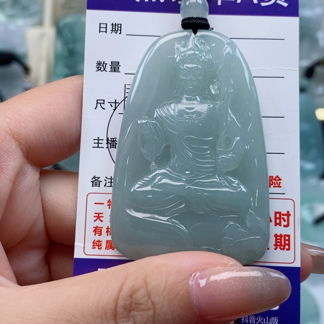 翡翠未镶嵌颈饰不动明王天然缅甸翡翠