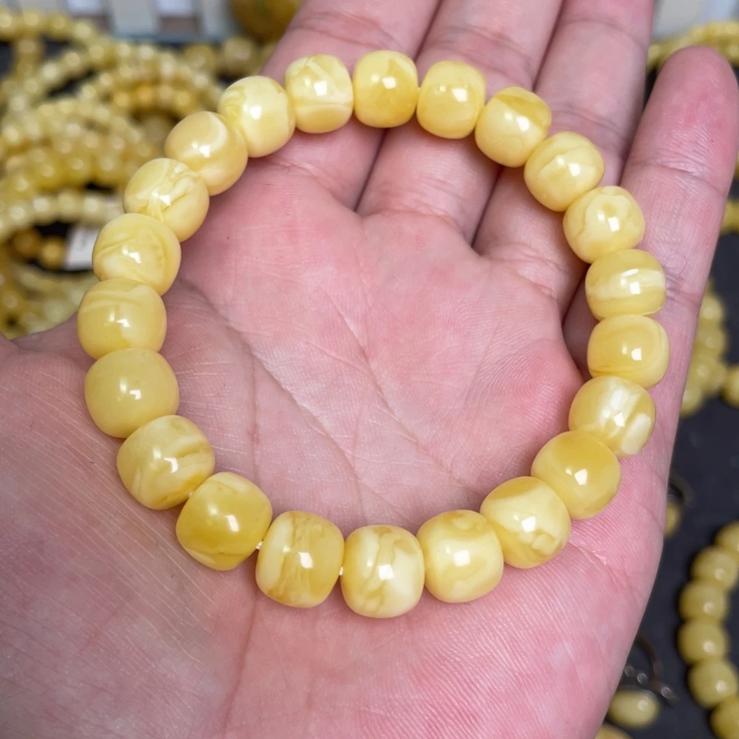 蒙***恩蜜蜡未镶嵌裸石蜜蜡手串10.6mm