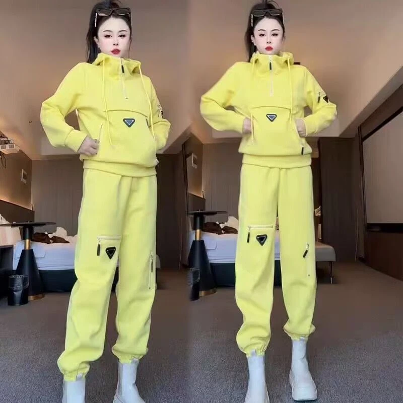 2025春季新款休闲宽松卫衣休闲韩版运动服洋气百搭卫衣卫裤两件套