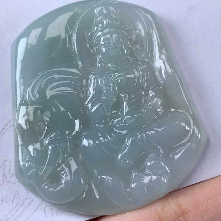 颈饰未镶嵌翡翠普贤菩萨吊坠