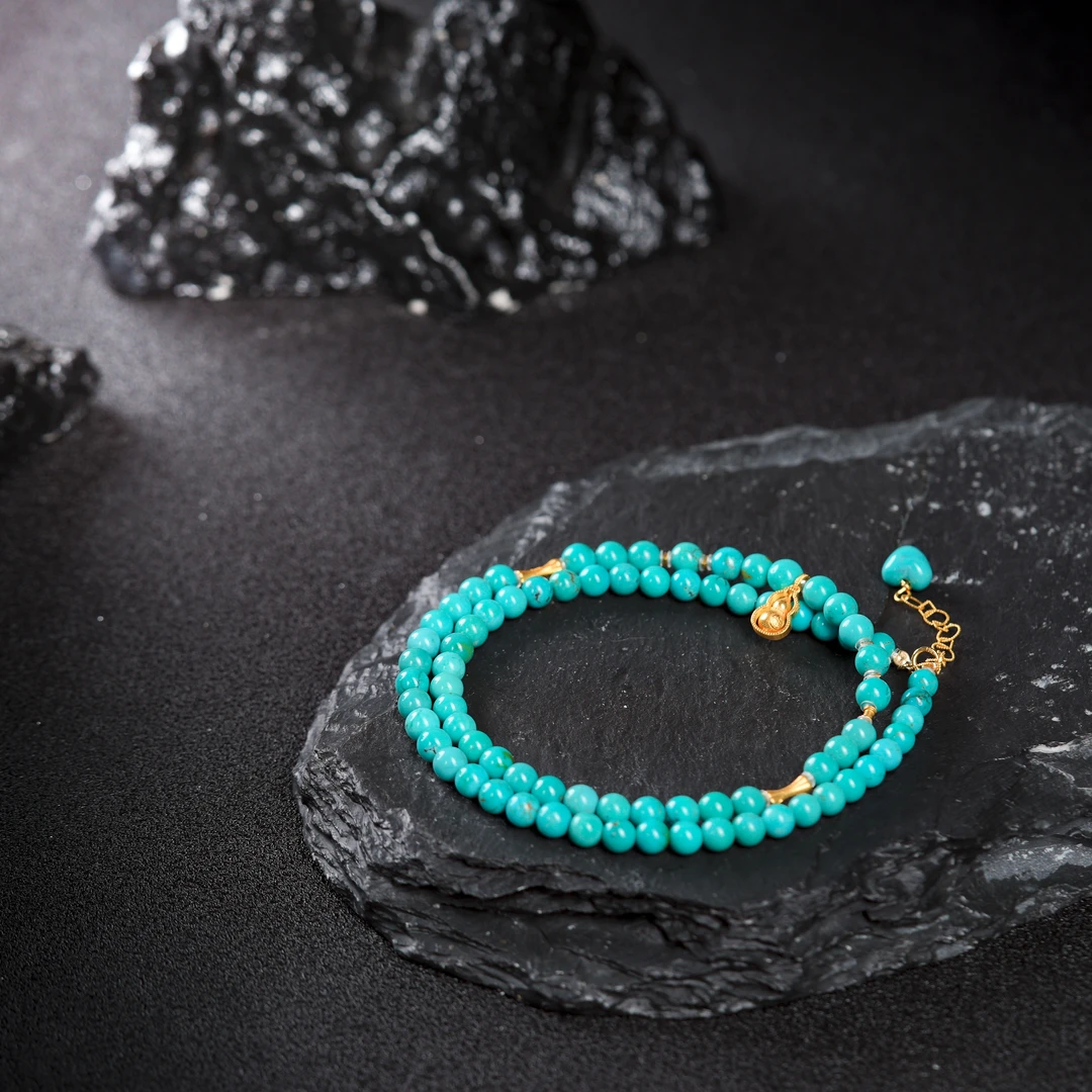 『博姐臻选』·舒然丨绿松石高瓷玉化18K金典藏级项链约5mm+*D7475