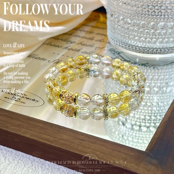 天然 卡8 黑金超七 黄塔晶 原创手串