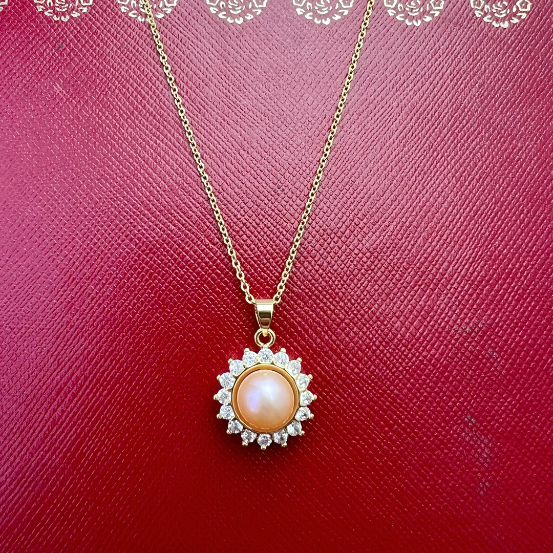 【太阳吊坠】8.5-10mm 淡水无核珍珠合金吊坠时尚经典简约XL80344SY