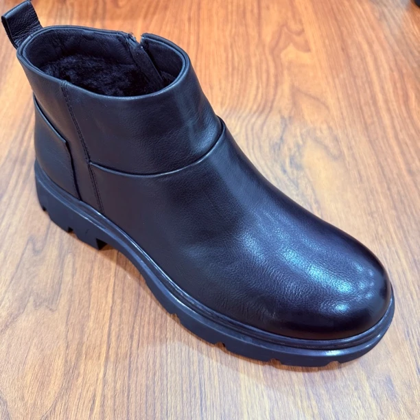 冬季切尔西靴厚底侧拉链百搭男士加绒短靴潮流