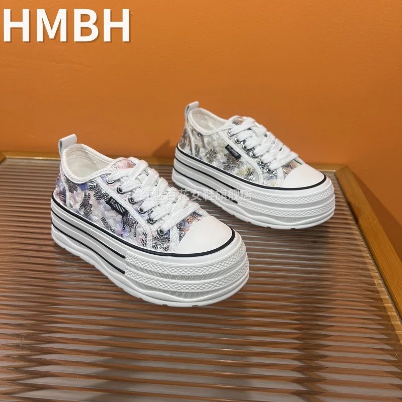 2025春夏新款厚底舒适时尚女式休闲鞋增高透气百搭休闲鞋