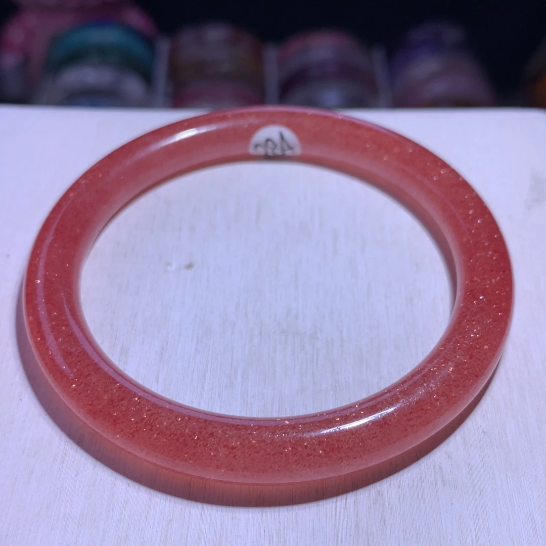 银S925镶嵌手镯水晶鸽血红草莓晶62.3圈284