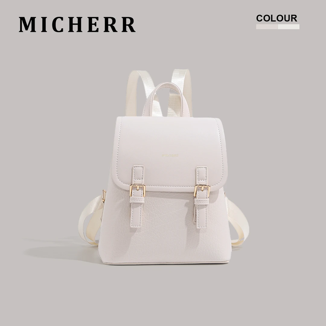 MICHERR原创设计外出英伦风双肩包女通勤时尚休闲小背包