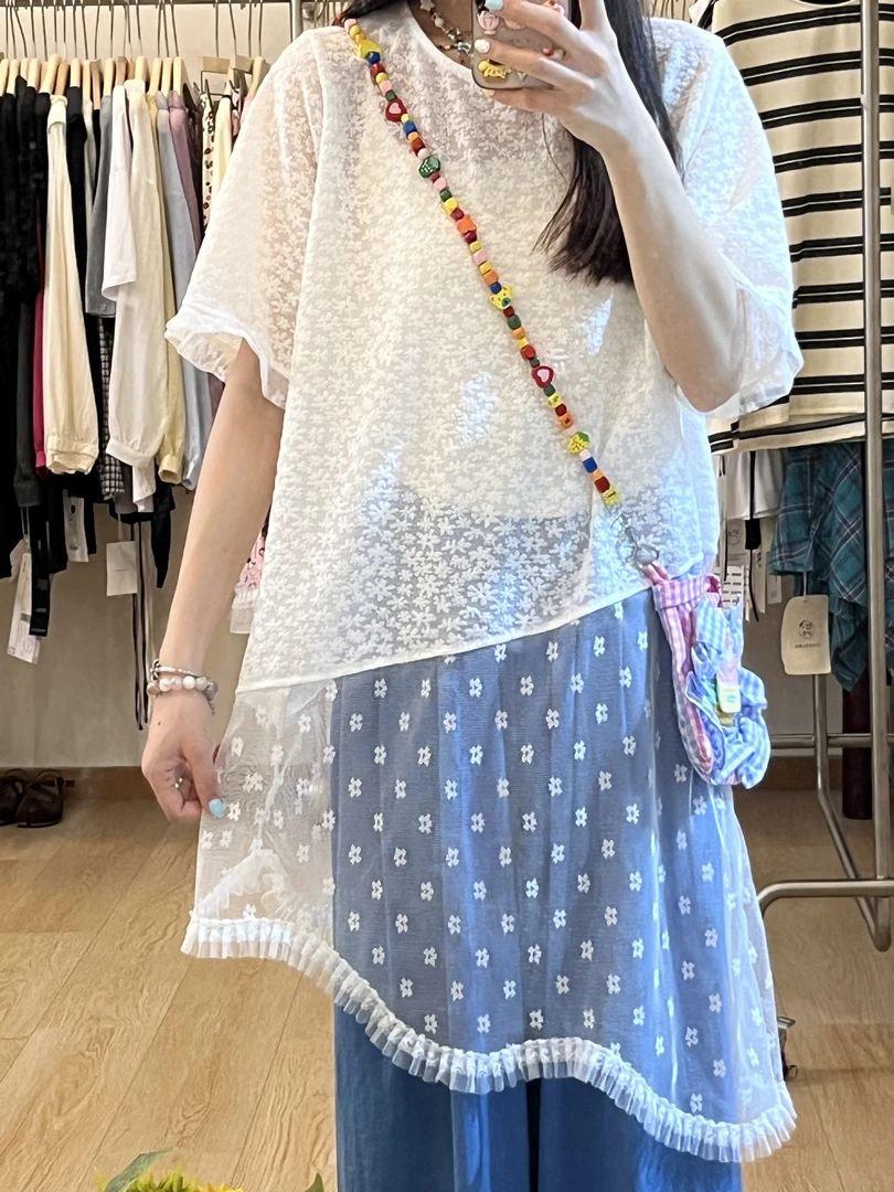 米多多 LL#03715#时尚气质拼接蕾丝裙 kc