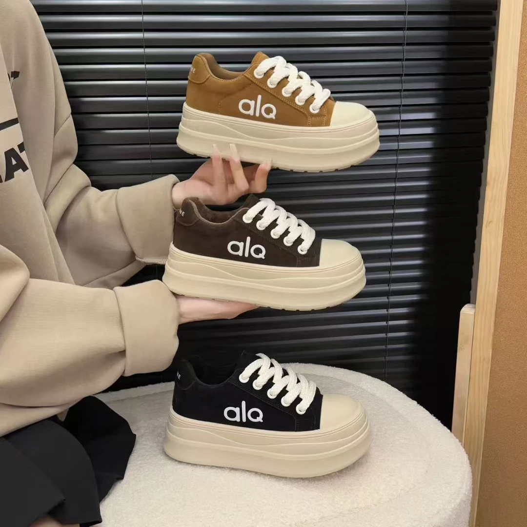 2025年爆款新款时尚百搭轻便厚底松糕鞋女ins潮休闲板鞋运动鞋女