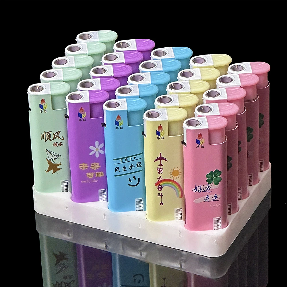 卓跃金属直冲打火机批发时尚简约耐用爆款网红一次性打火机蓝焰