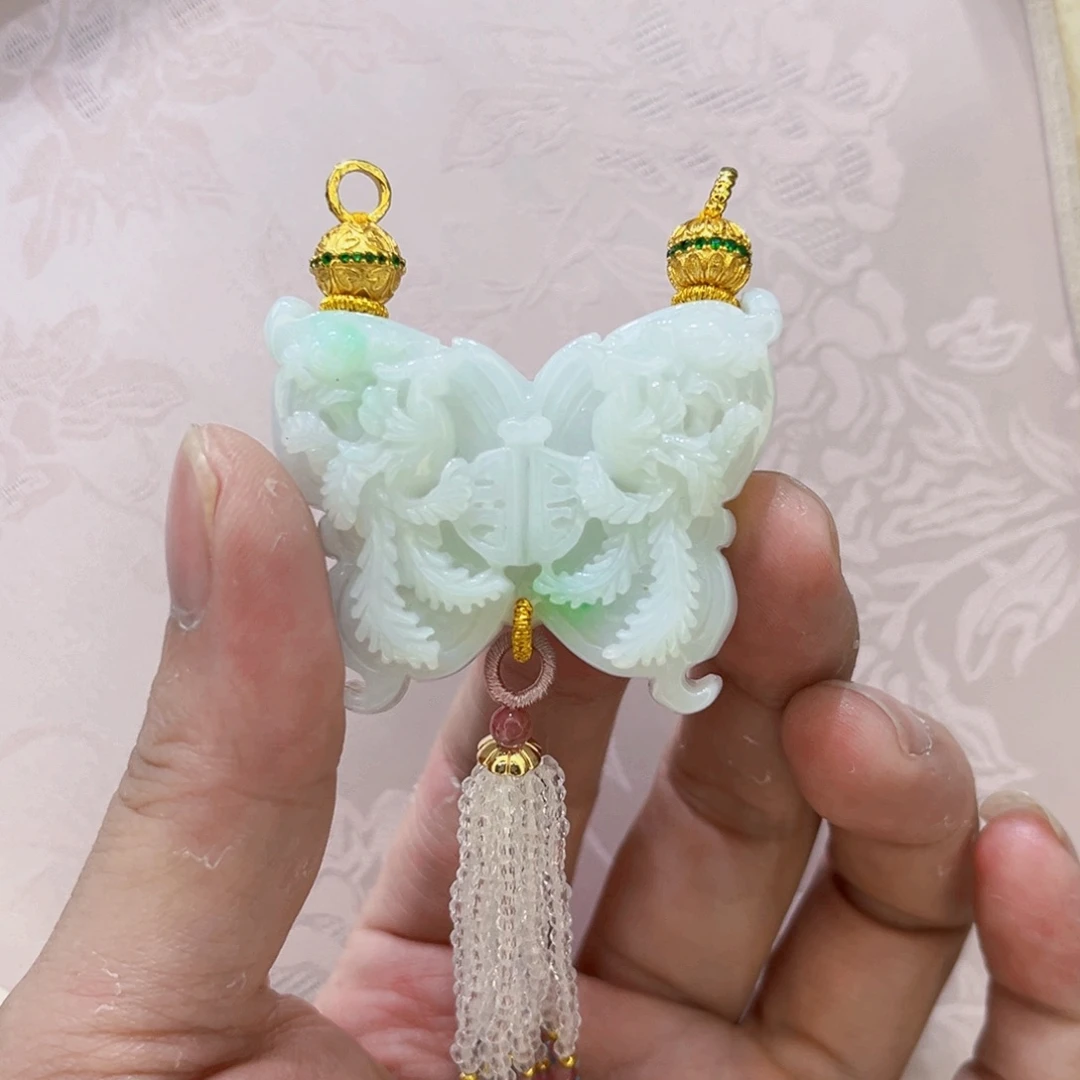 翡翠合金吊坠(赠链)代编织
