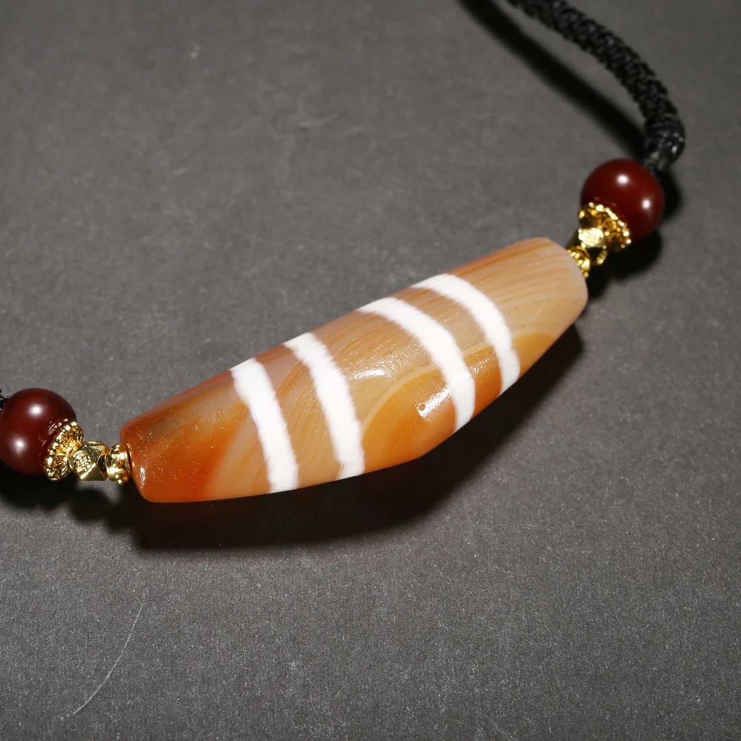 民国/牛角形玛瑙珠吊坠/JOY25060504/收藏/【济文阁】