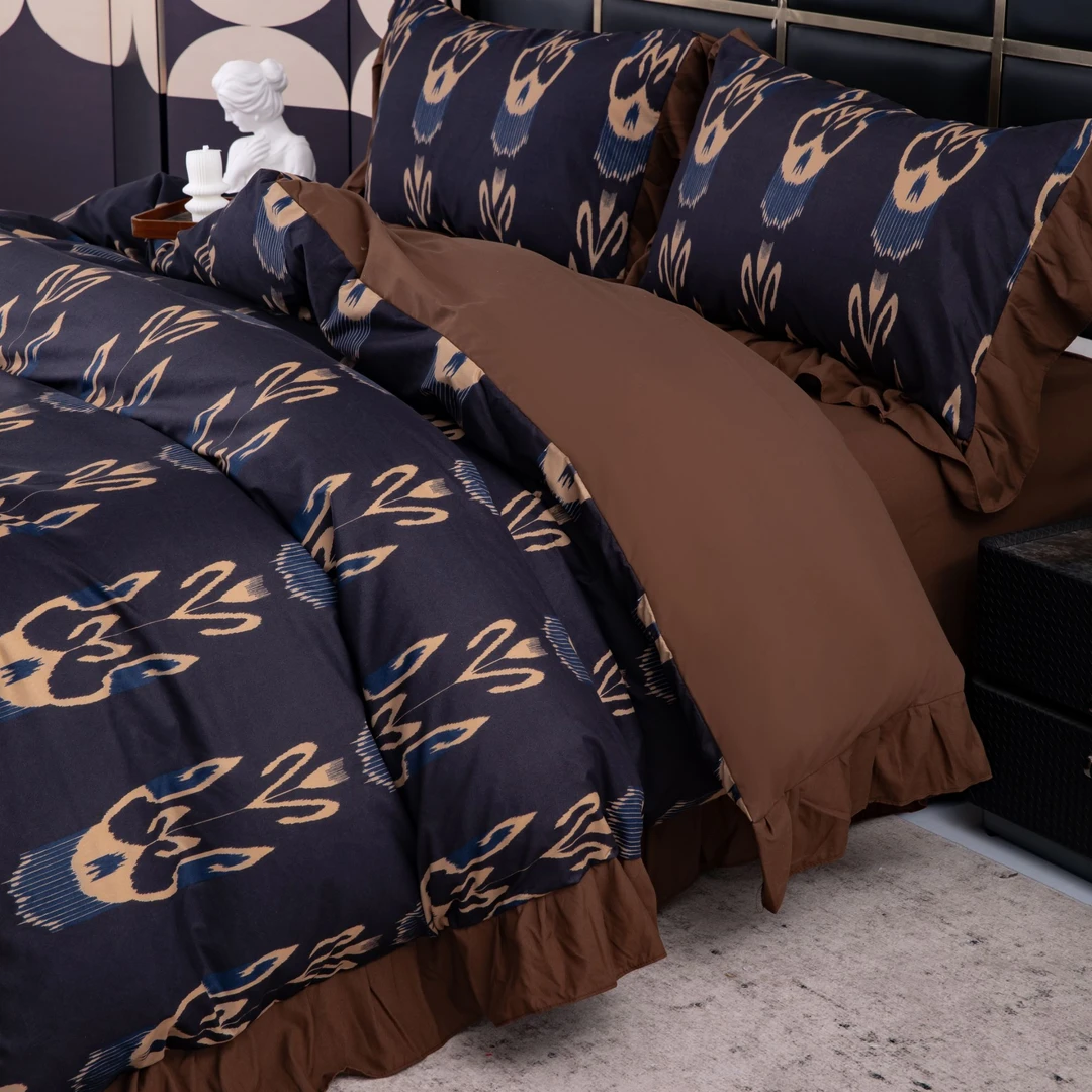 【新疆包邮】法式古典艾梦绮澜双人轻奢咖色暖气空调被宿舍四件套