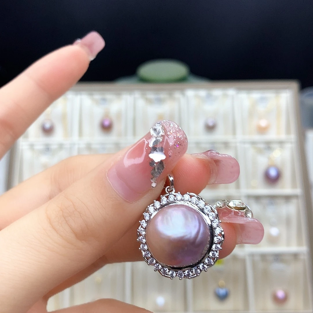 淡水珍珠吊坠(不含链)合金