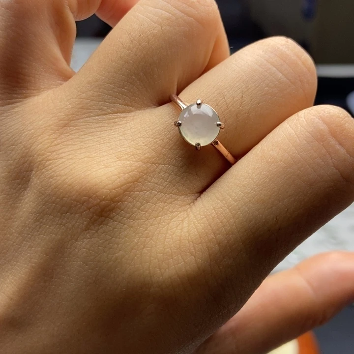 翡翠戒指银S925镶嵌戒指