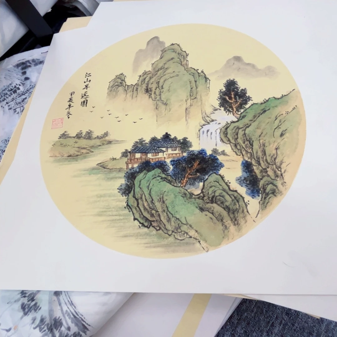 国画高*春卡纸绘画作品