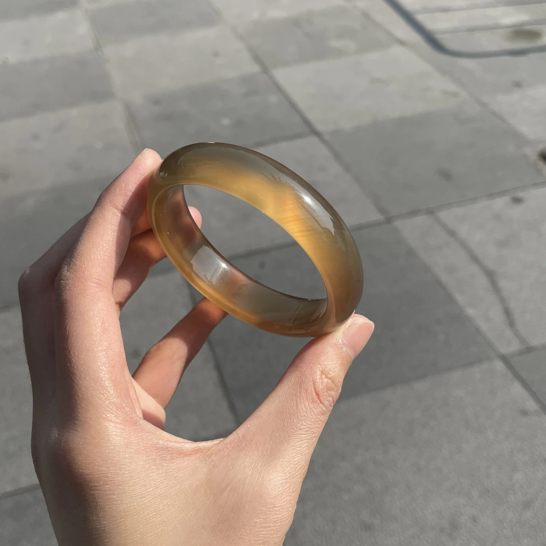 圈口58+宽胎美拉得色系飘纹飘水草-玛瑙