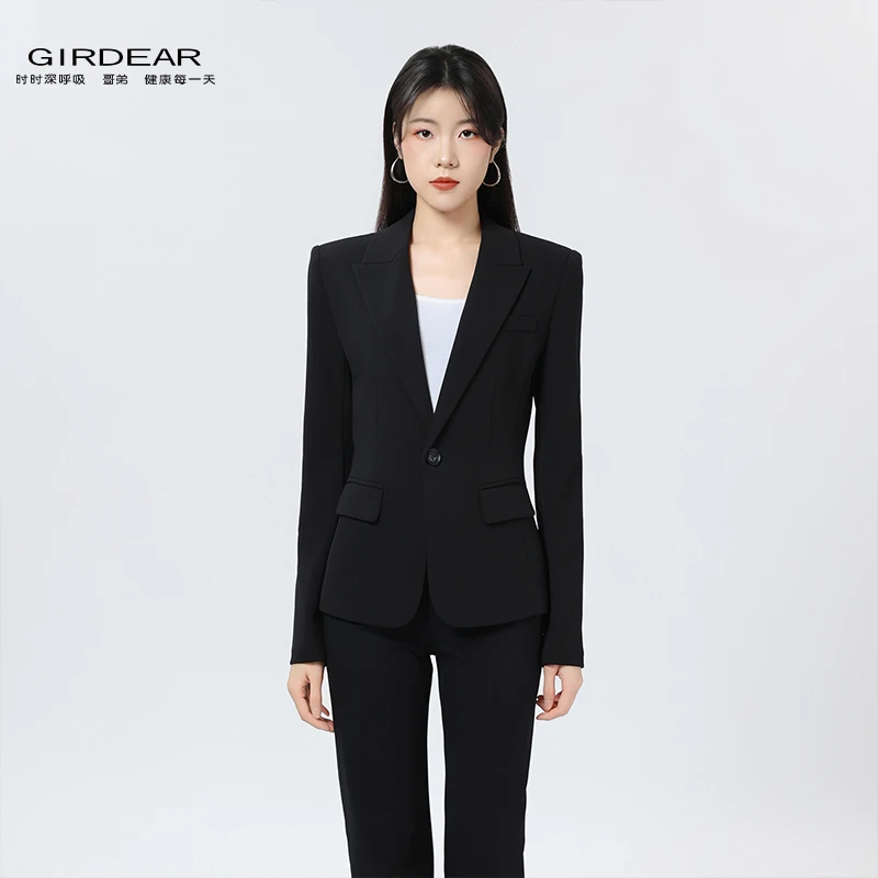 GIRDEAR/哥弟新款气质小西服上衣职场极简风百搭西装外套1400757