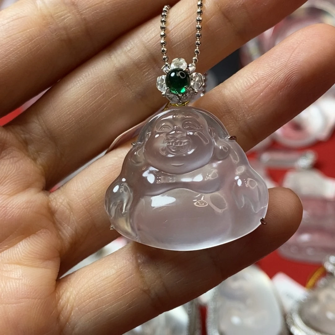 吊坠(赠链)银S925镶嵌石英质玉