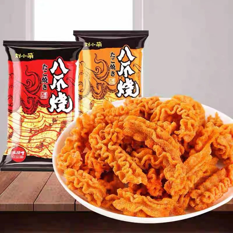 解馋酥脆锅巴薯片虾条美味爆款好吃的八爪烧八爪鱼爆肉味追剧休闲