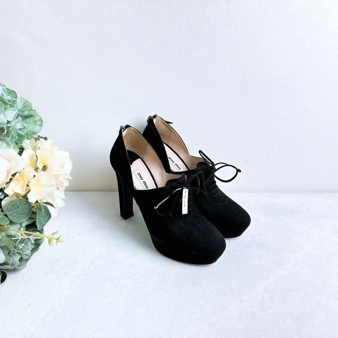 99新 MIU MIU/缪缪 高跟鞋/37.5码/Xsp33048