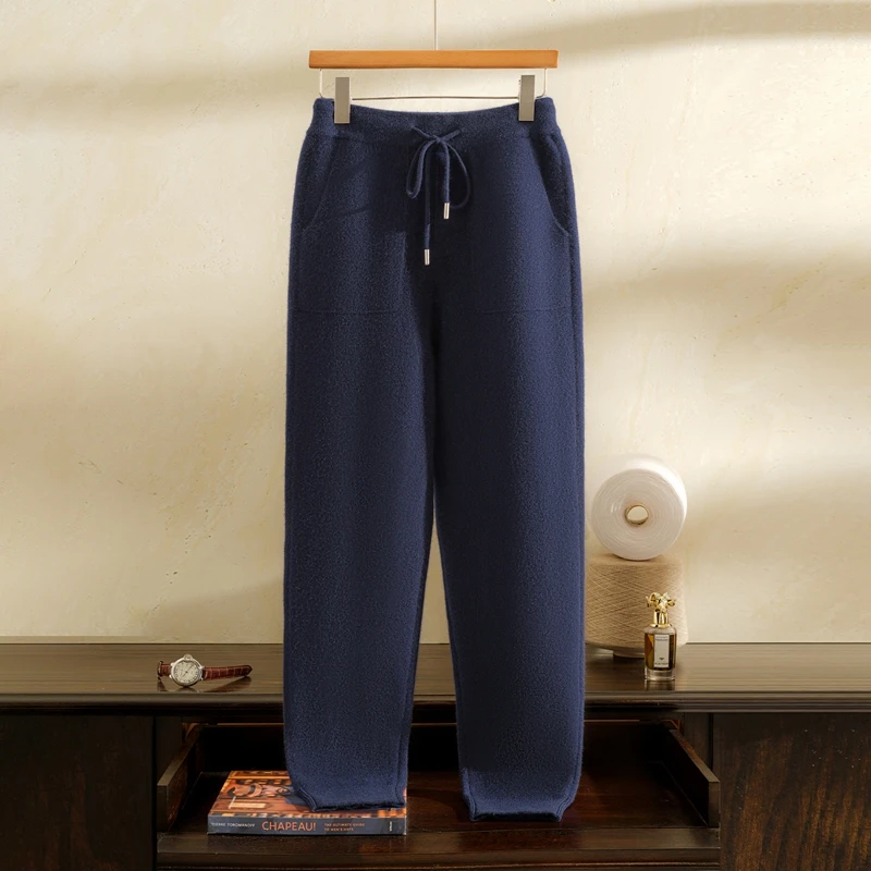 【秋冬上新】100%山羊绒男士加厚保暖休闲百搭时尚潮流羊绒束脚裤