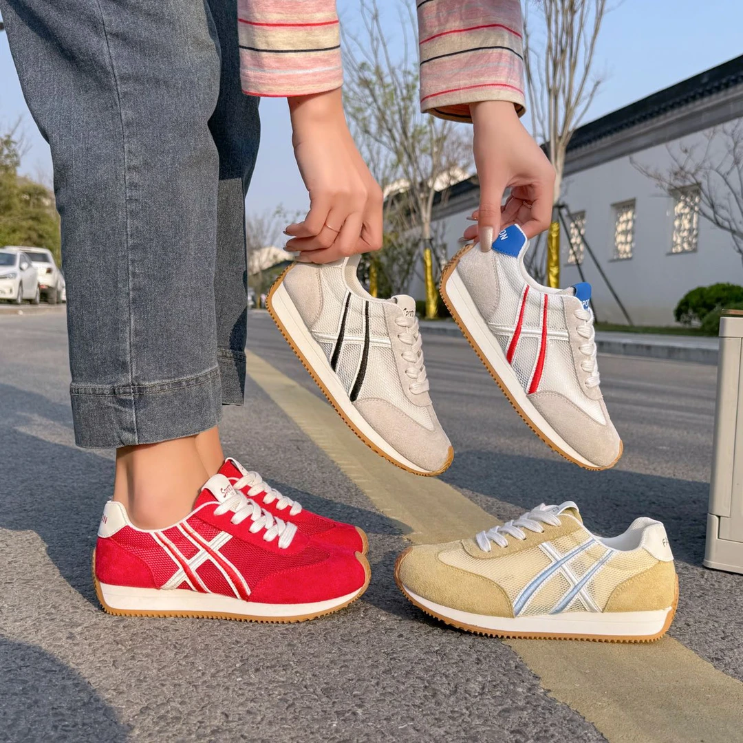 美拉德拼色潮流透气低帮时尚休闲鞋软底复古德训鞋潮鞋百搭夏季