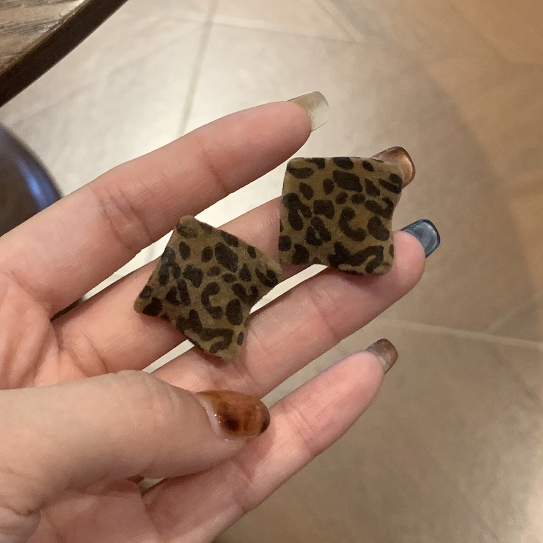 铜合金耳饰 【豹纹棱韵】复古随性百搭