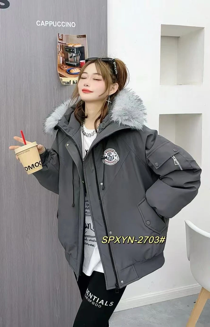 明星同款大毛领可拆卸加棉加厚保暖厚款棉服外套中长款韩版显瘦潮