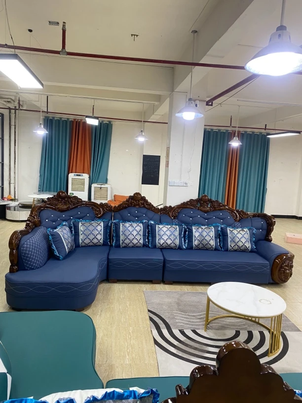 欧式L型沙发，总长4米宽2米，人工制作