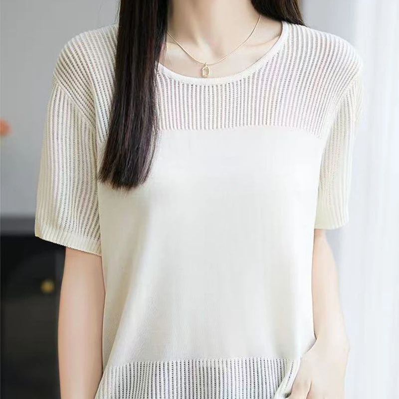 短袖t恤洋气女夏季新款时尚别致扎染半袖体恤白色修身上衣打底衫
