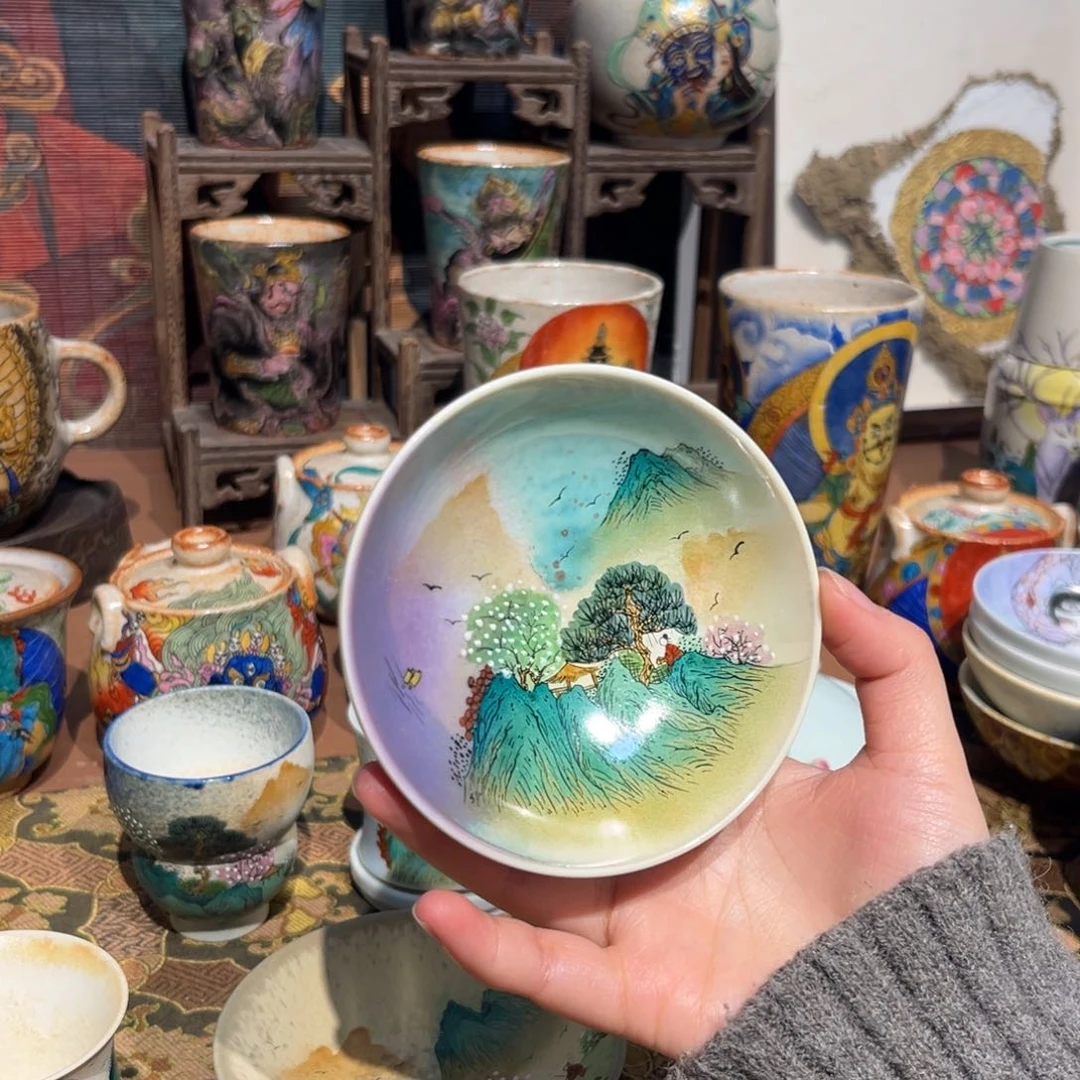 山水景德镇手工手绘制作