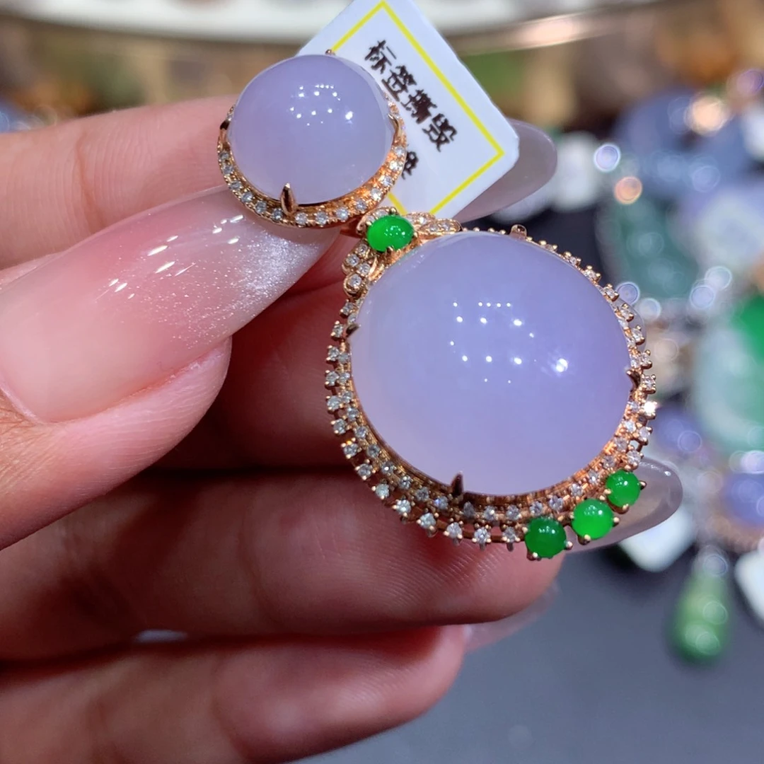 翡翠吊坠(赠链)18K金镶嵌