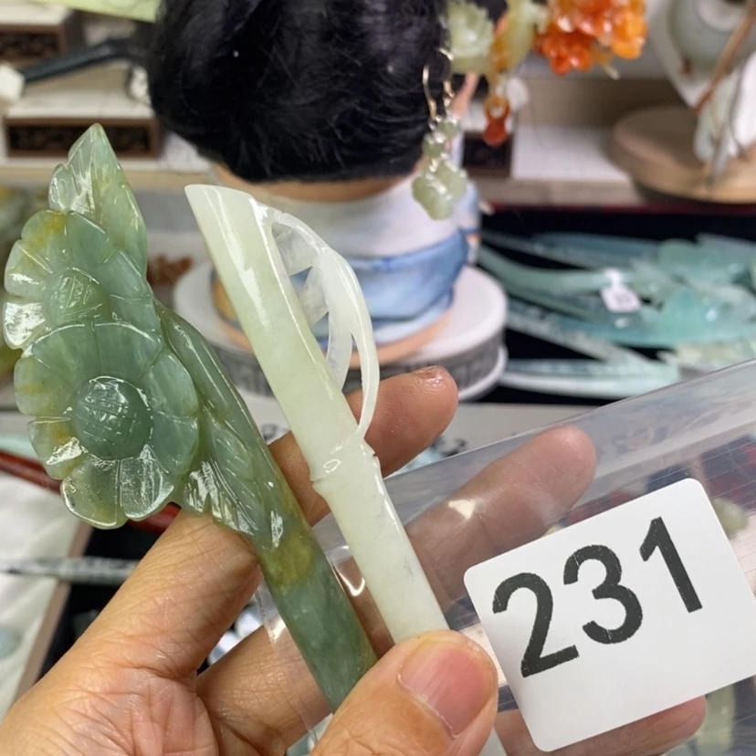 【闪购商品】岫玉发饰未镶嵌七**儿